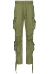 John Elliott Green Garment-dyed Cargo Pants In Olive