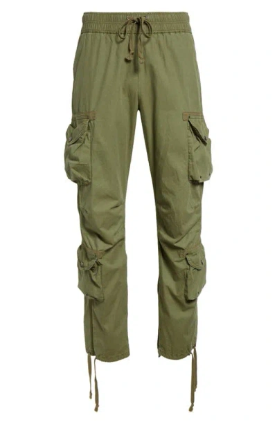 John Elliott Green Garment-dyed Cargo Pants In Olive