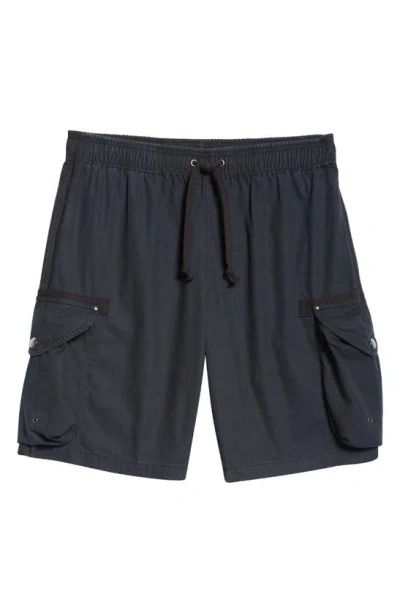 John Elliott Deck Cotton Poplin Cargo Shorts In Black