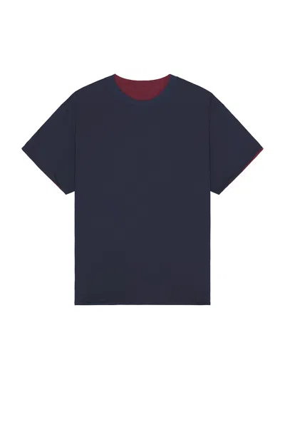 John Elliott Flip Jersey Tee In Navy & Oxblood