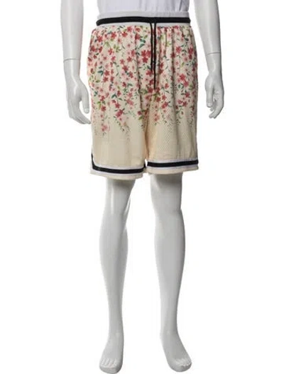 Pre-owned John Elliott Floral Print Jogger Shorts In Neutral
