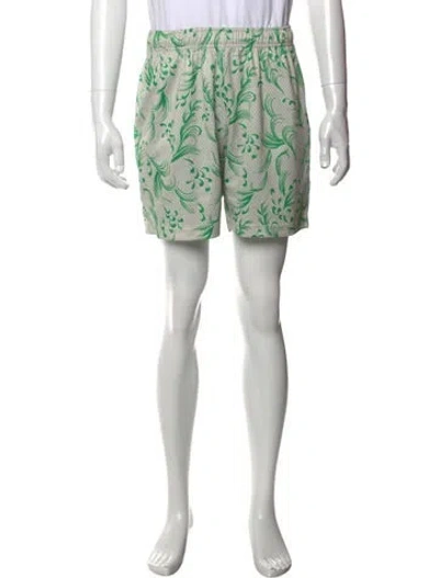 Pre-owned John Elliott Floral Print Jogger Shorts W/ Tags In Neutrals