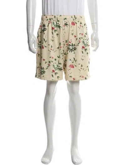 Pre-owned John Elliott Floral Print Jogger Shorts In Yellow