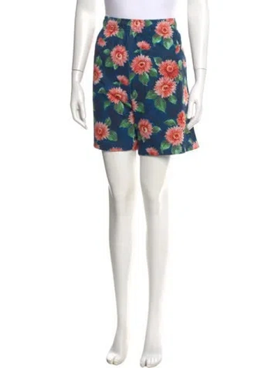 Pre-owned John Elliott Floral Print Mini Shorts In Black