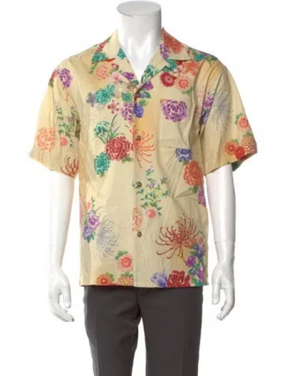 Pre-owned John Elliott Floral Print Short Sleeve Shirt In Neutral