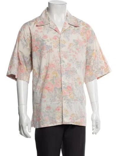 Pre-owned John Elliott Floral Print Short Sleeve Shirt In Neutral