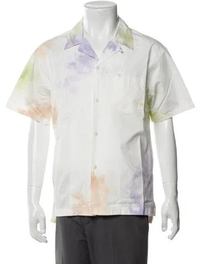 Pre-owned John Elliott Floral Print Short Sleeve Shirt W/ Tags In Gray