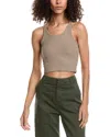 John Elliott Gemini Rib Cropped Tank In Brown