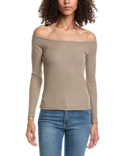John Elliott Gemini Rib Top In Brown