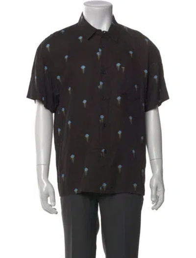 Pre-owned John Elliott Graphic Print Short Sleeve Shirt In Black