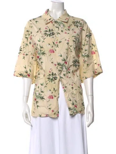 Pre-owned John Elliott Graphic Print Short Sleeve Shirt In Yellow