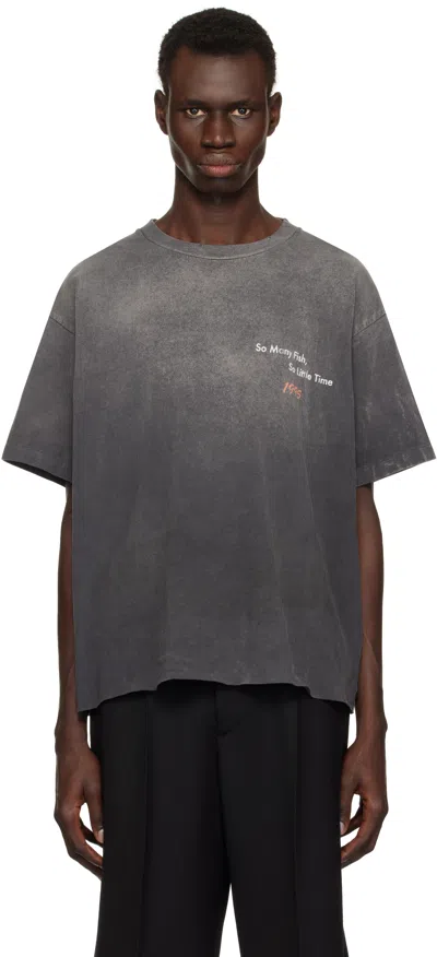 John Elliott Gray Odeon T-shirt In Washed Black