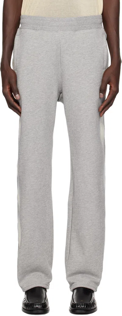 John Elliott Gray Track Sweatpants In Heather Grey