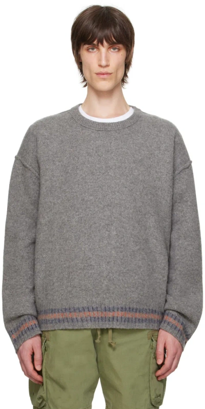 John Elliott Gray Varsity Sweater In Grey