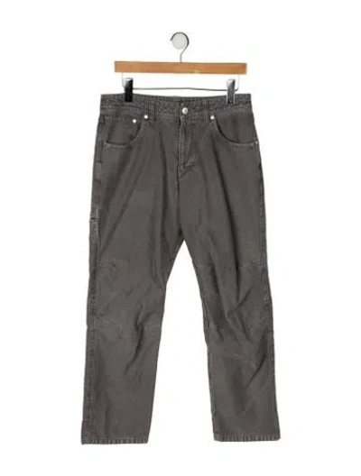 Pre-owned John Elliott High-rise Straight Leg Jeans In Gray