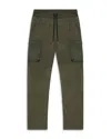 John Elliott Men's High Shrunk Nylon Cargo Pants In Olive