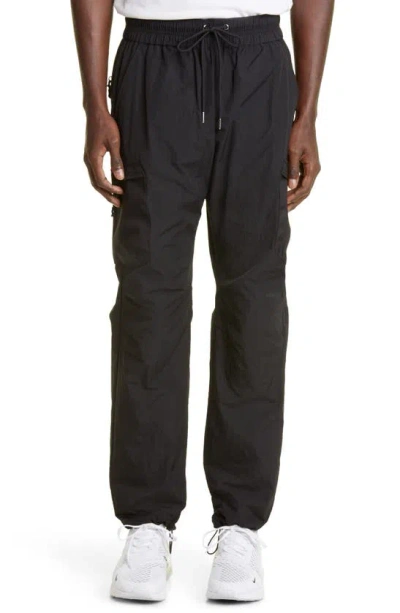 John Elliott Himalayan Relaxed Fit Cotton & Nylon Trousers In Black