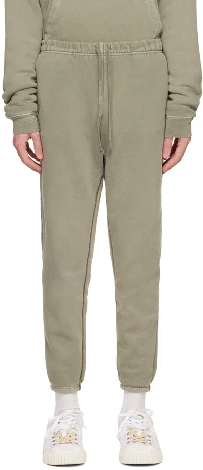 John Elliott Khaki Thermal La Lounge Pants In Washed Olive