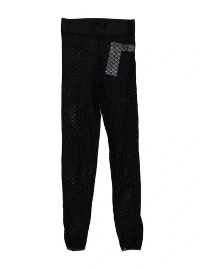 Pre-owned John Elliott Lace Pattern Straight Leg Pants In Black