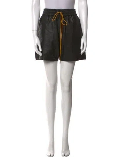 Pre-owned John Elliott Lamb Leather Mini Shorts In Black