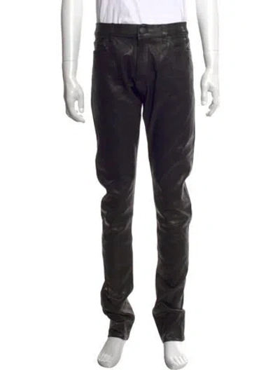 Pre-owned John Elliott Lamb Leather Pants W/ Tags In Black