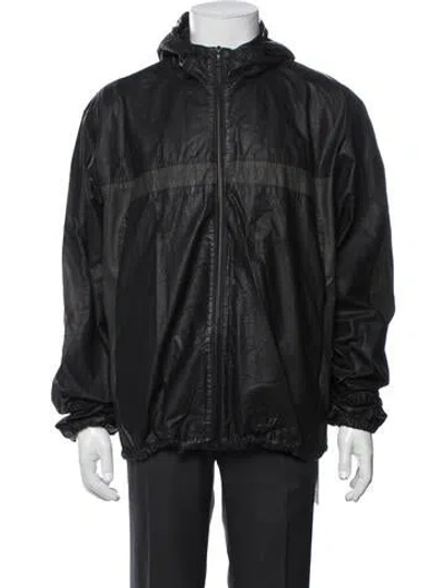 Pre-owned John Elliott Lamb Leather Windbreaker In Green