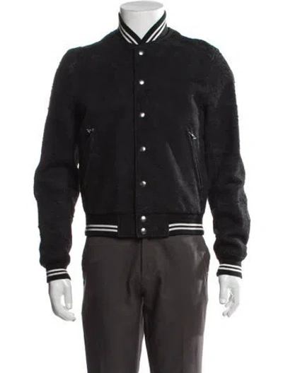 Pre-owned John Elliott Leather Bomber Jacket In Black