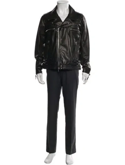 Pre-owned John Elliott Leather Jacket W/ Tags In Black