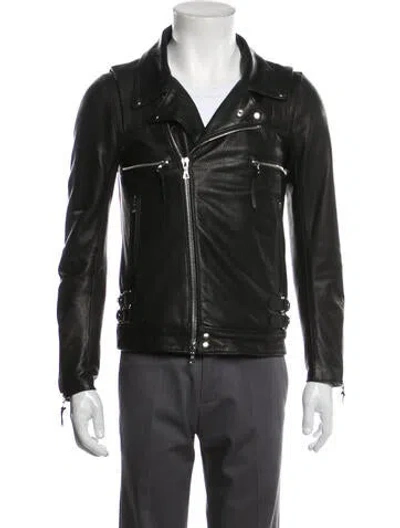Pre-owned John Elliott Leather Moto Jacket In Black