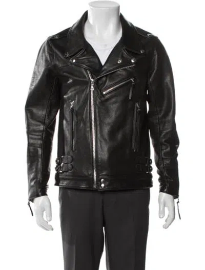Pre-owned John Elliott Leather Moto Jacket In Black