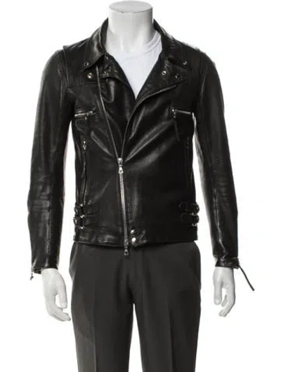 Pre-owned John Elliott Leather Moto Jacket In Black