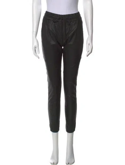 Pre-owned John Elliott Leather Skinny Leg Pants In Black