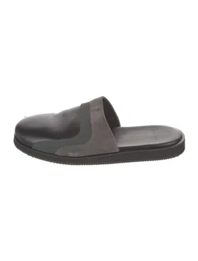 Pre-owned John Elliott Leather Slippers In Black