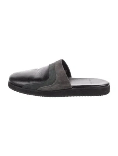 Pre-owned John Elliott Leather Slippers In Black