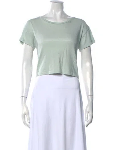 Pre-owned John Elliott Linen Crew Neck Crop Top In Green