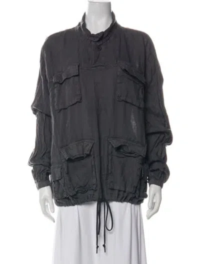 Pre-owned John Elliott Linen Long Sleeve Top In Grey