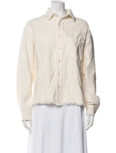 Pre-owned John Elliott Long Sleeve Button-up Top In Neutral
