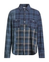 John Elliott Silverado Paneled Plaid Shirt Blue X Black In Blue