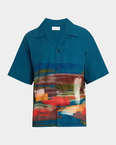 John Elliott Men's Abstract-print Pocket Camp Shirt