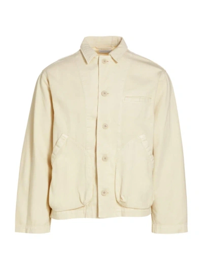 John Elliott Men's Chore Cotton Long-sleeve Shirt Jacket In Salt