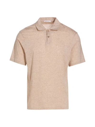 John Elliott Men's Cotton-blend Short-sleeve Polo Shirt In Tan