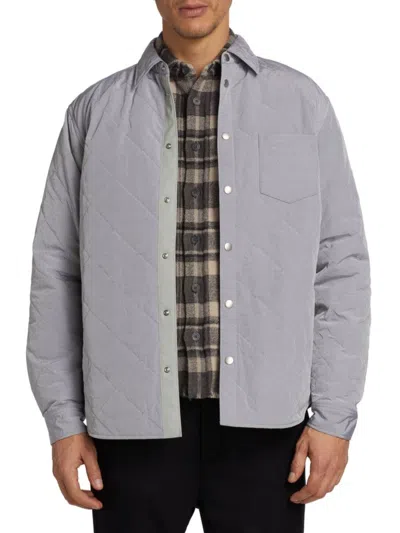 John Elliott Men's Jupiter Nylon Shirt Jacket In Gray