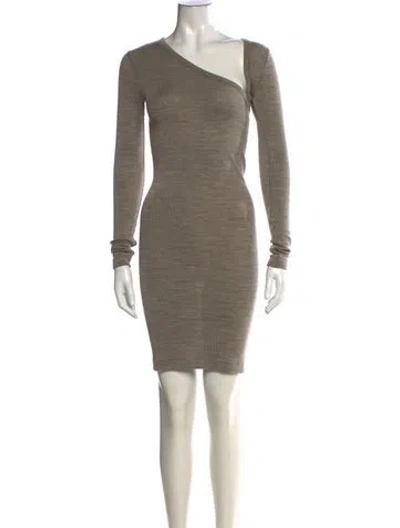Pre-owned John Elliott Merino Wool Mini Dress In Green