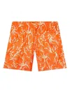 John Elliott Mesh-panel Printed Shorts In Orange