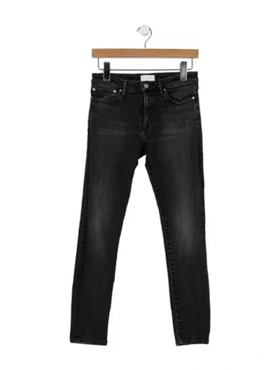 Pre-owned John Elliott Mid-rise Skinny Leg Jeans In Black