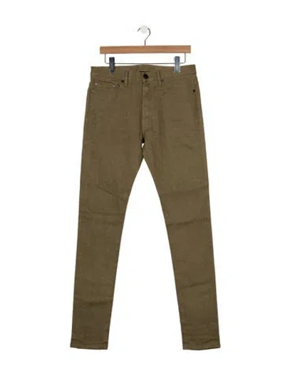 Pre-owned John Elliott Mid-rise Skinny Leg Jeans In Green