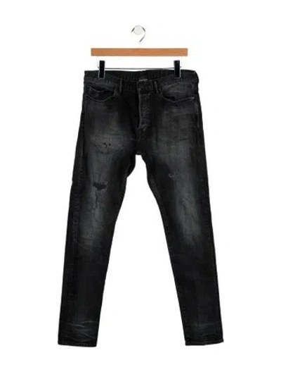 Pre-owned John Elliott Mid-rise Straight Leg Jeans In Black