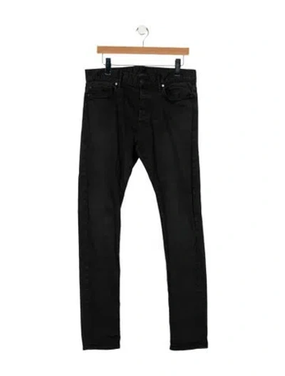 Pre-owned John Elliott Mid-rise Straight Leg Jeans In Black
