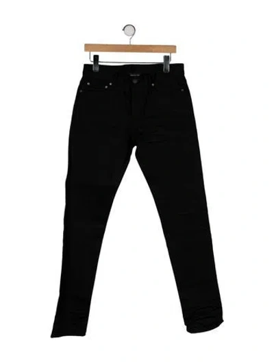 Pre-owned John Elliott Mid-rise Straight Leg Jeans In Black