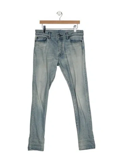 Pre-owned John Elliott Mid-rise Straight Leg Jeans In Blue